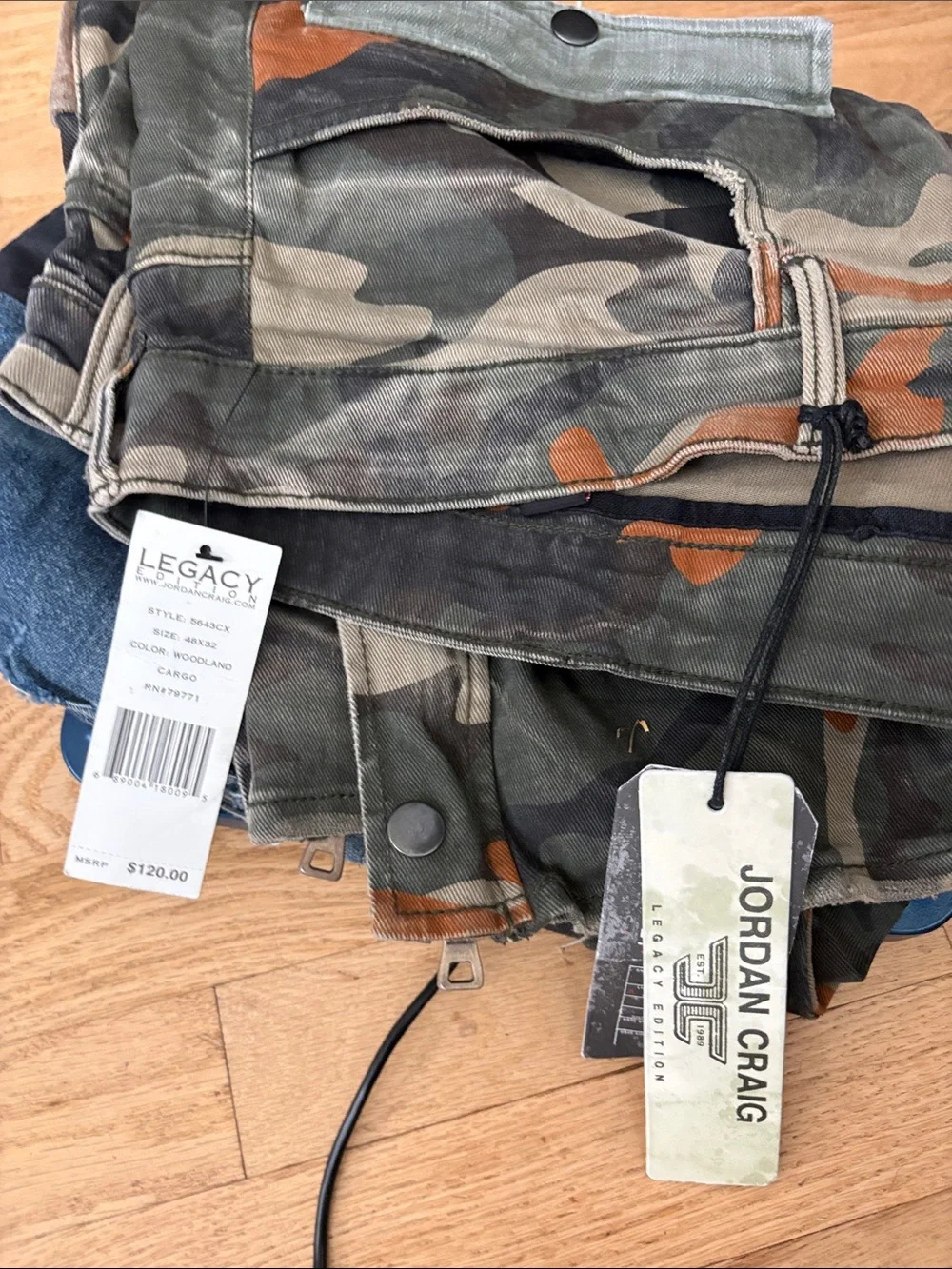 Jordan Craig Men's Patchwork Camo Cargo Pants in Green and Orange